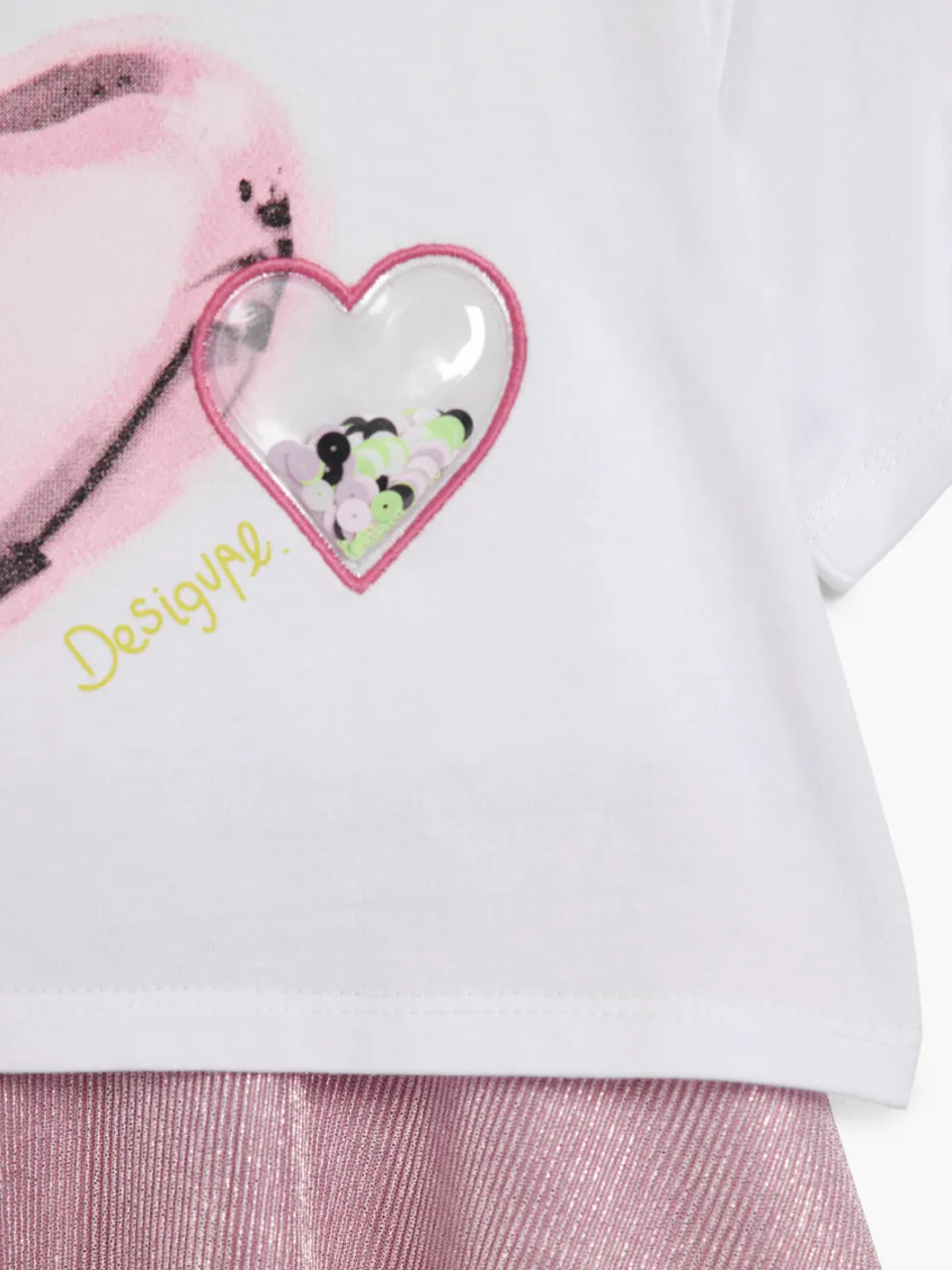 Desigual A-lijn jurk met hartjes roze, foto 3