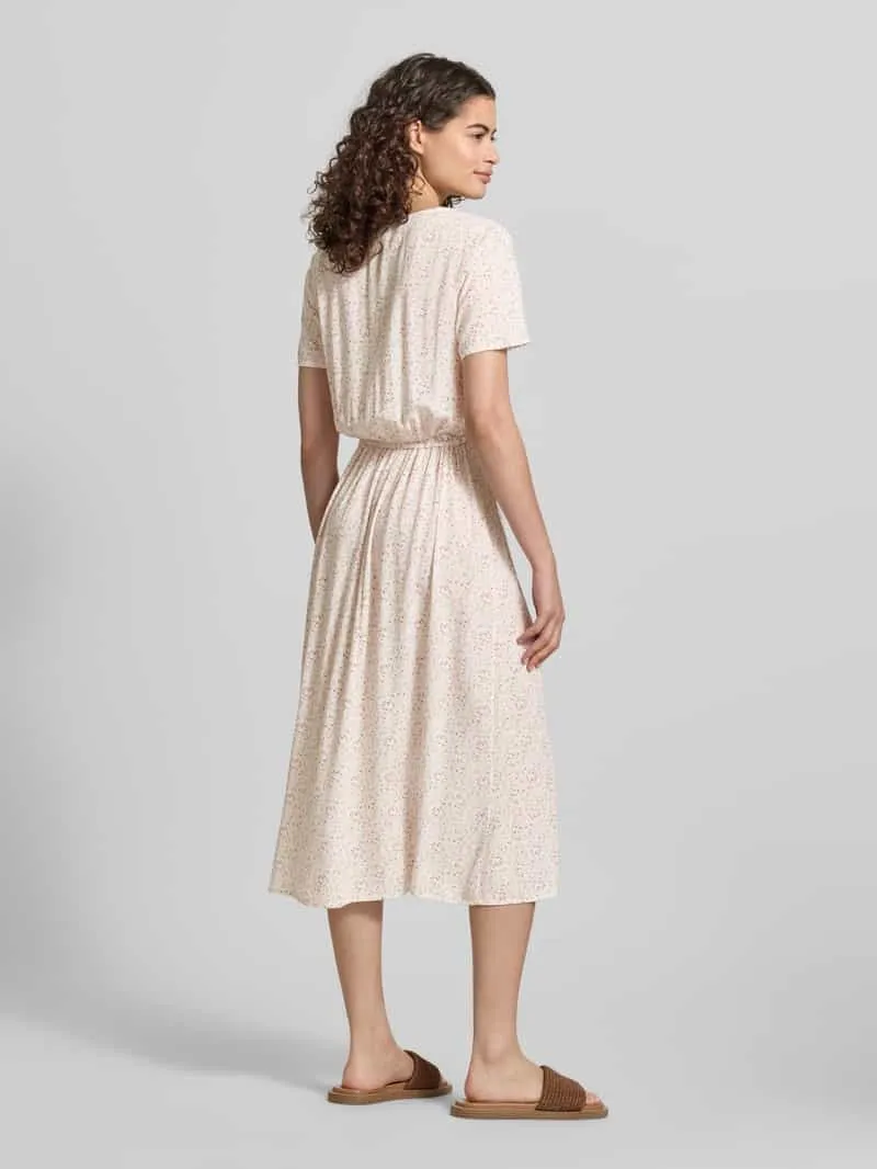 Pieces A-lijn midi-jurk van pure viscose model 'BARRI' wit, foto 3