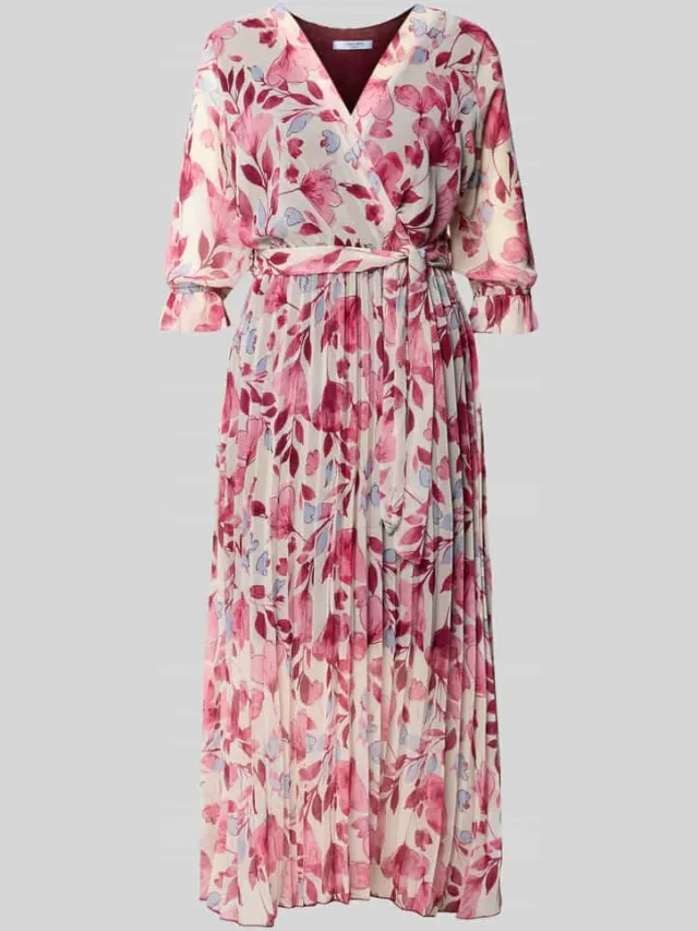 ZABAIONE Midi-jurk in all-over look met Strikceintuur roze, foto 2