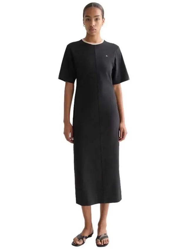 Scotch & Soda Ufu01426t Midi-jurk Met Korte Mouwen Zwart XL Vrouw Meteorite