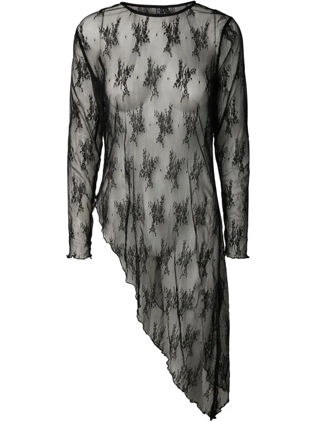 Pieces Jurk PCANNIE ASYMMETRISCH KANT Black1