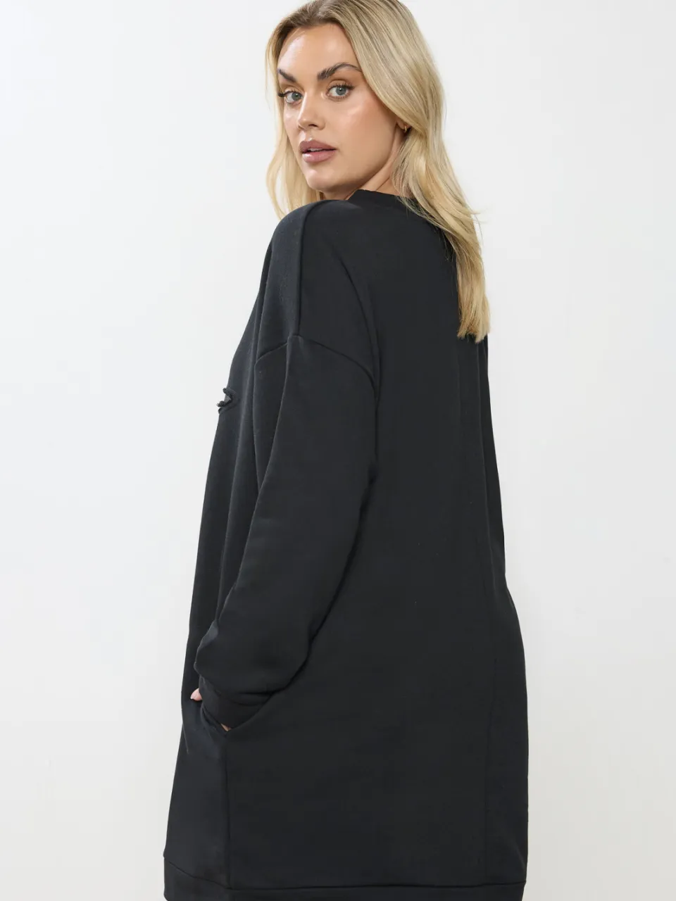 Yours Zwarte Metallic Sterren Sweatshirtjurk-56, foto 4