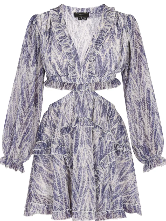 Faina Jurk Dames Blauw Veelkleurig, foto 2