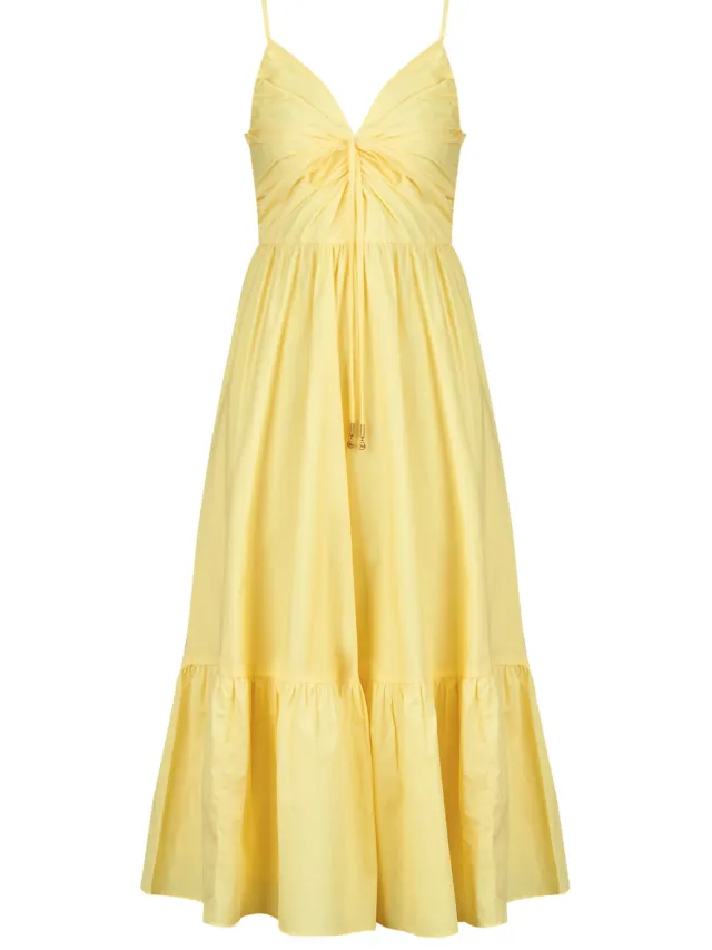 MICHAEL Michael Kors Korte Jurk MICHAEL Michael Kors POPLIN MIDI DRESS Geel