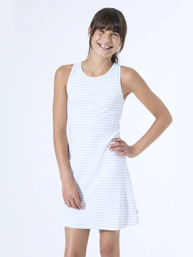 Garcia Meisjes Effen Jurk Blauw Sleeveless