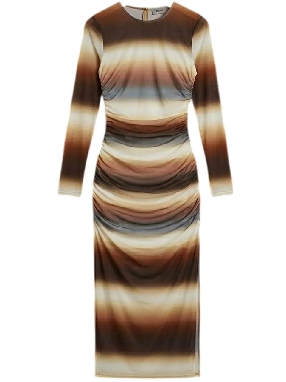 AX Paris Ombre-midi-jurk met doorschijnende stof en strakke pasvorm voor dames (Bruin), foto 2