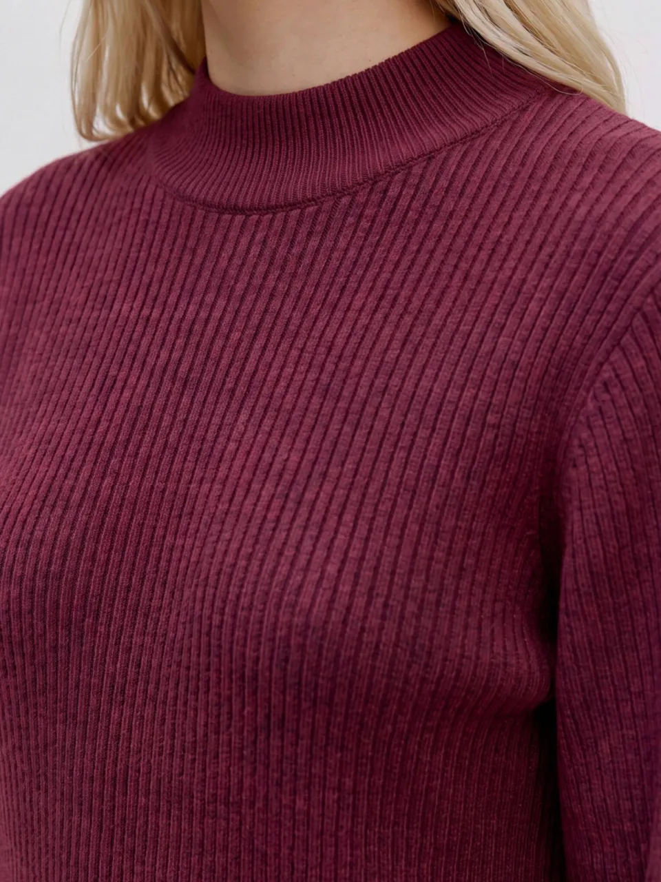 Vero Moda gebreide midi jurk - donkerrood, foto 5