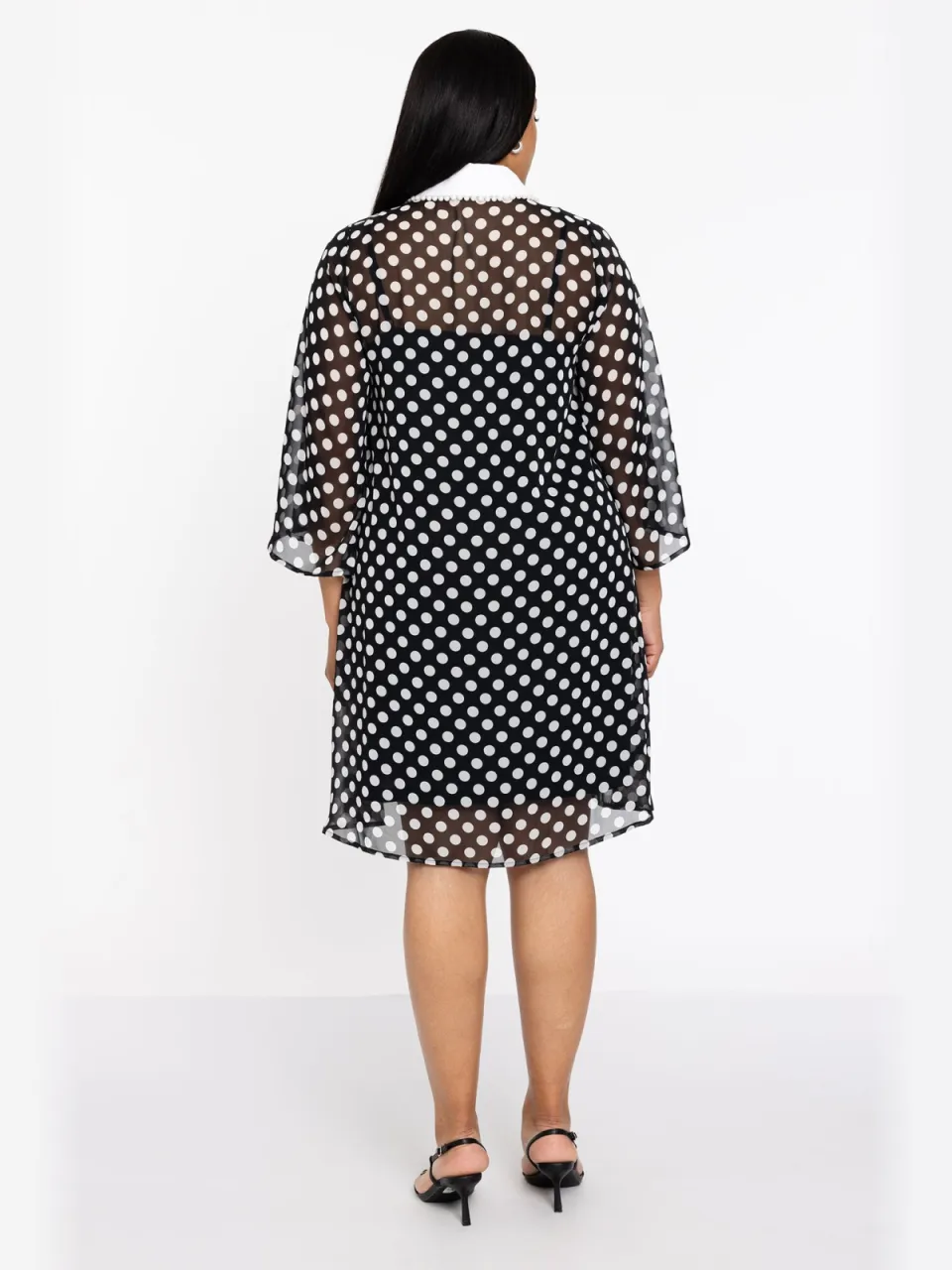 Yoek Jurk swing DOTS | Zwart, foto 3