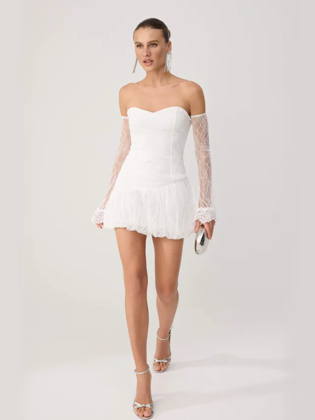 Trendyol TRENDYOLMİLLA Dames Wit Effen Kort / Mini Mouwloos Bodycon Jurken