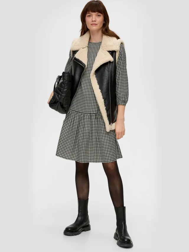 S.Oliver female - Twill jurk van een viscosemix zwart