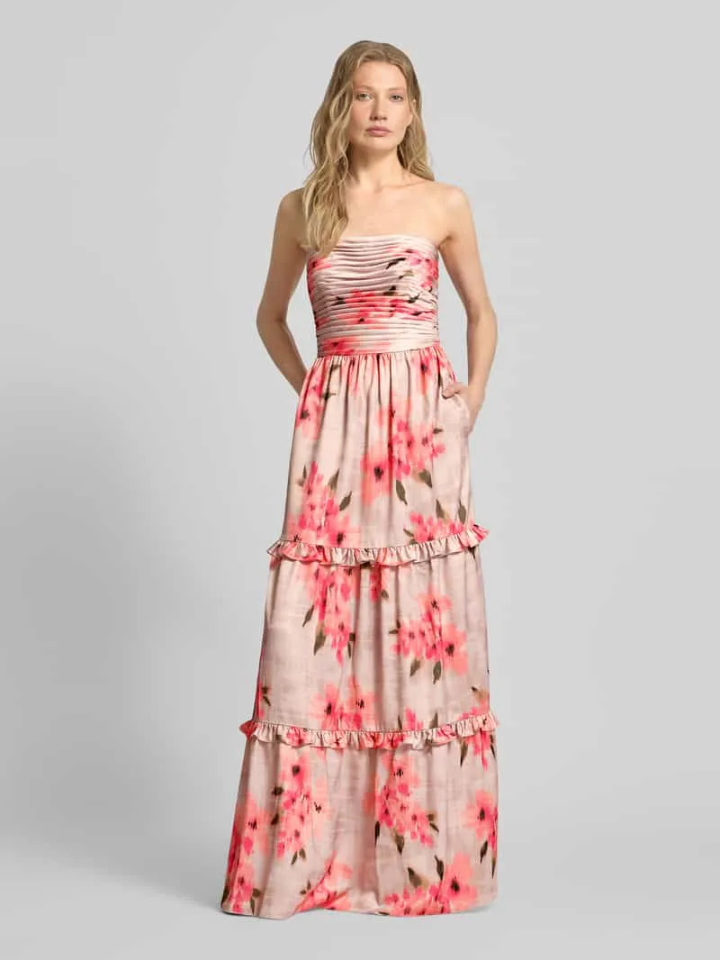 Adrianna Papell Maxi-jurk in off-shoulder-look met ruches Koraal