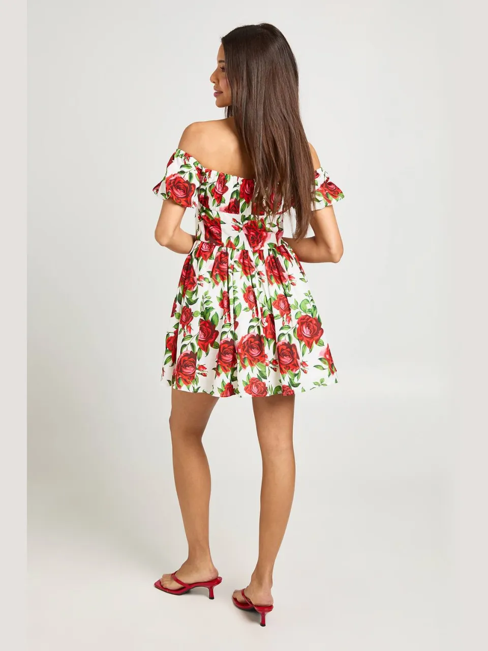 boohoo Dames Bloemenjurk Met Corsetdetail Mini rood, foto 2