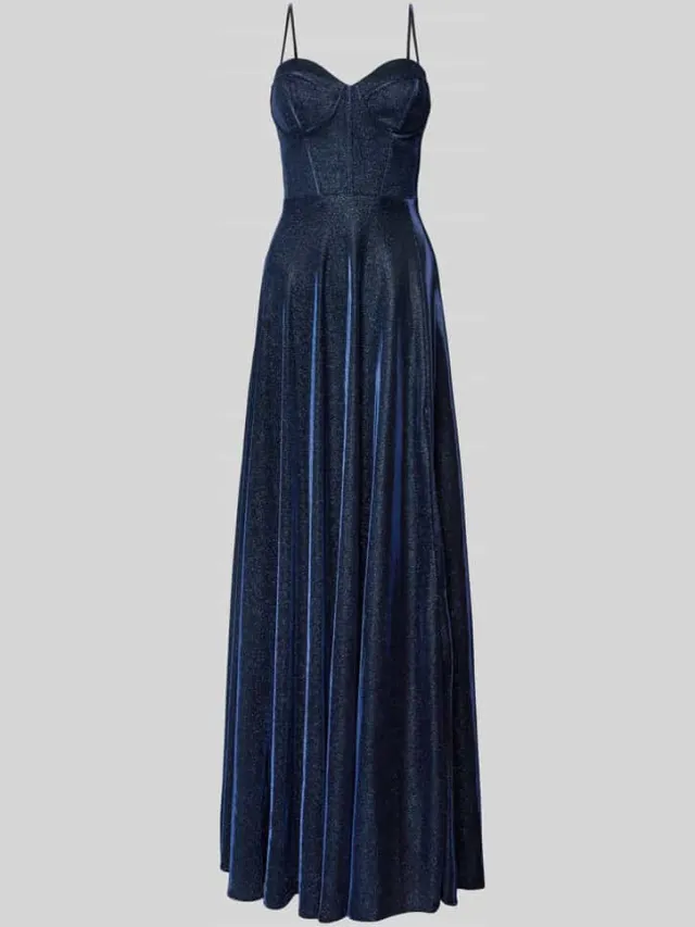 LUXUAR FASHION Avondjurk met hartvormige hals donkerblauw, foto 2