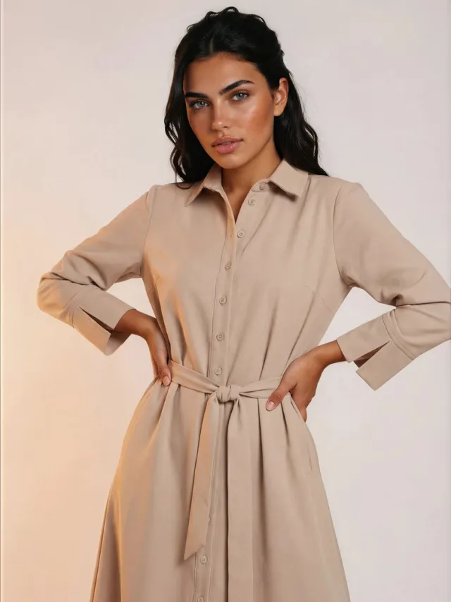 Mi Piace Travel Jurk Uni 202092 Latte - Maat :