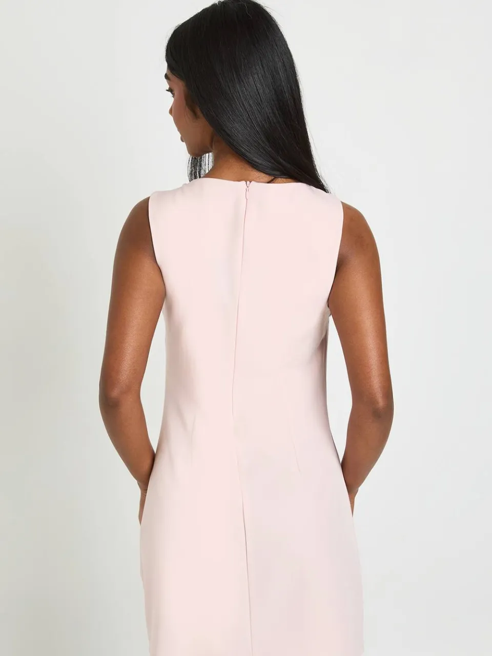 boohoo Dames Geweven Shift Jurk Met Strikdetail pastelroze, foto 2