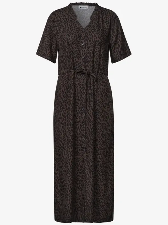 Street One Midi-jurk met V-hals en luipaardprint bruin, foto 2