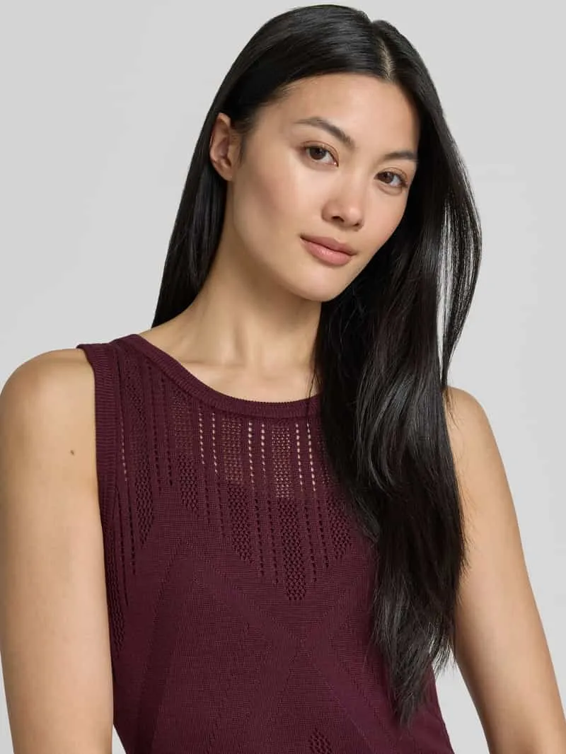 Jake*s Collection tricotjurk met ronde hals prune, foto 3