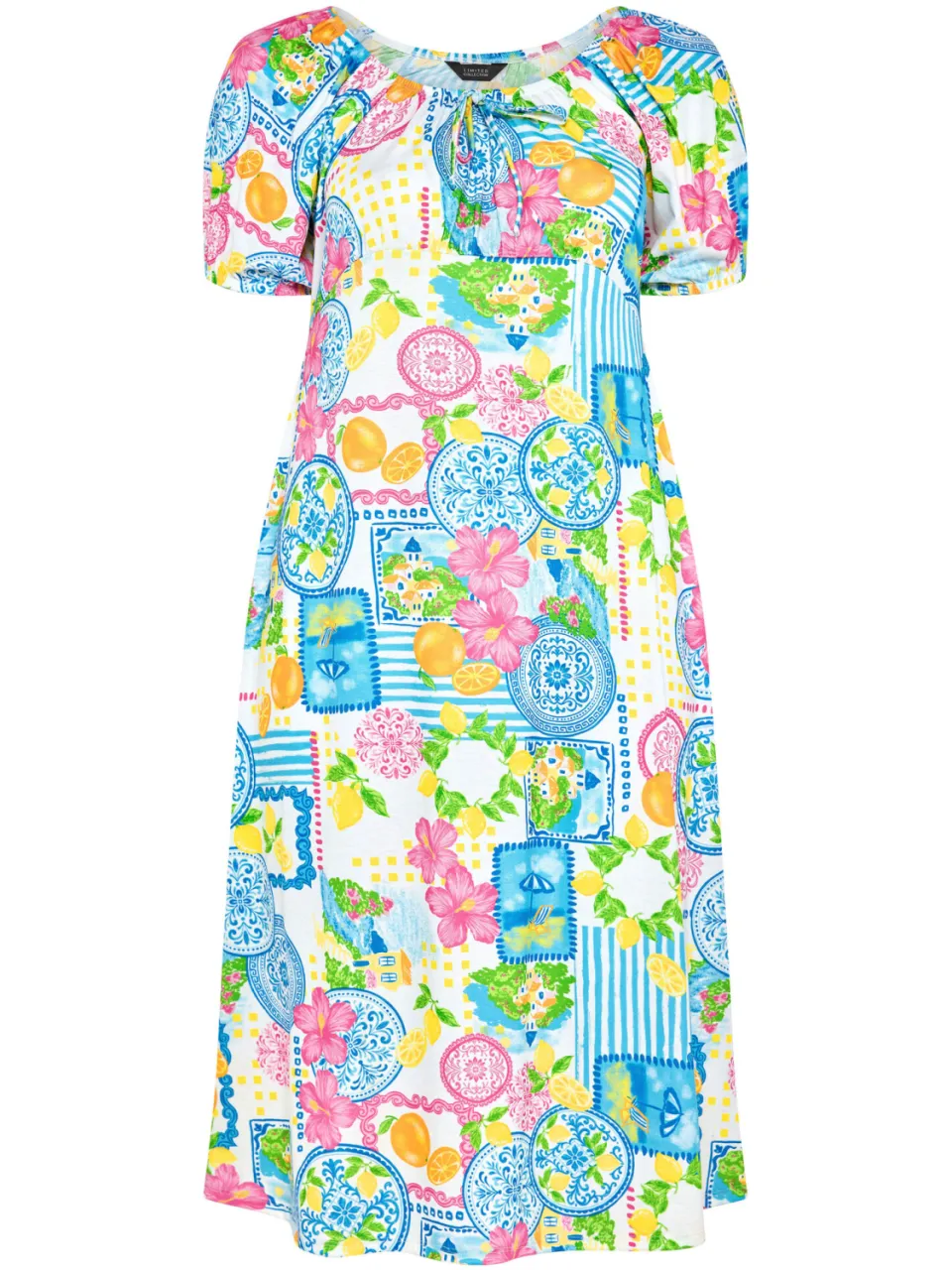 Limited Collection Witte Jurk Met Postcardprint, foto 4