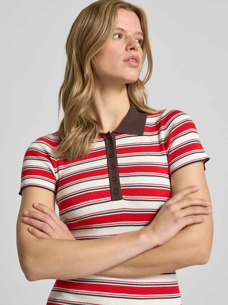 LeGer Polojurk van viscosemix met korte knoopsluiting model 'Elenia' lichtrood, foto 4
