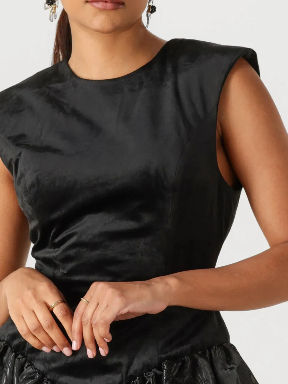 Y.A.S. YAS Dames Jurken Yassarah Sl Bubble Hem Dress - Zwart, foto 3