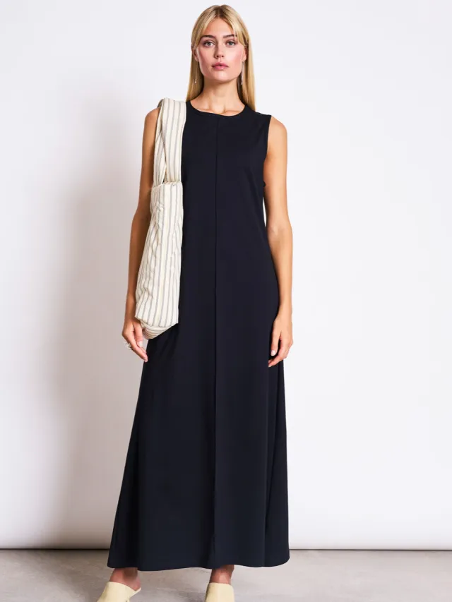JAN N JUNE dames vegan Maxi Jurk Calia Zwart