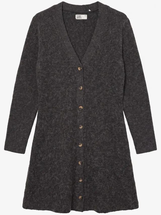 Vero Moda Gebreide jurk VMDOFFYJAQUARD Midi-jurk Chocolate Torte 1