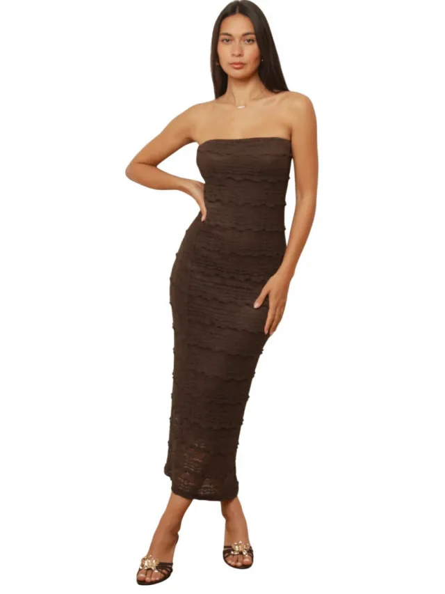 La Modeuse Lange Jurk La Modeuse 78475_P186920 Bruin