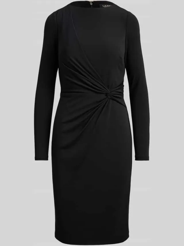 Lauren Ralph Lauren Nauwsluitende kokerjurk met knoopdetail zwart, foto 2