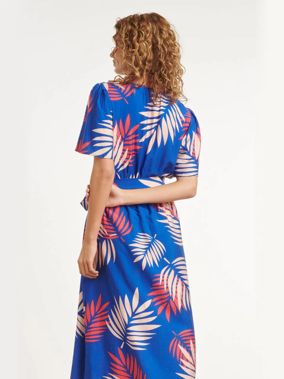 Smashed Lemon rayon midi jurk - blauw, foto 7