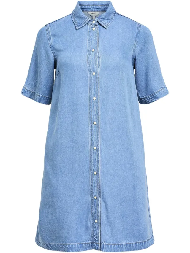OBJECT COLLECTORS ITEM Object Objframe 2/4 Re Denim Dress Dames - Jurk - Blauw