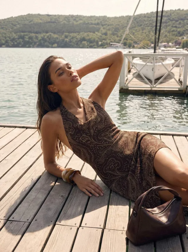 Trendyol TRENDYOLMİLLA Dames Meerkleurig Paisley Midi Mouwloos Asymmetrisch Jurken veelkleurig, foto 2