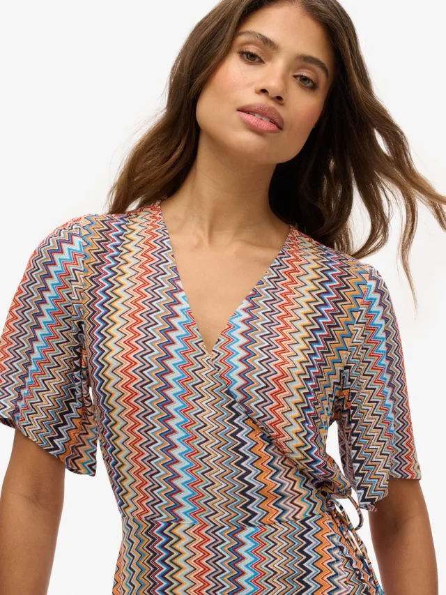 Superdry Midi-wikkeljurk met print - Dames - Jurken beach vertical zigzag