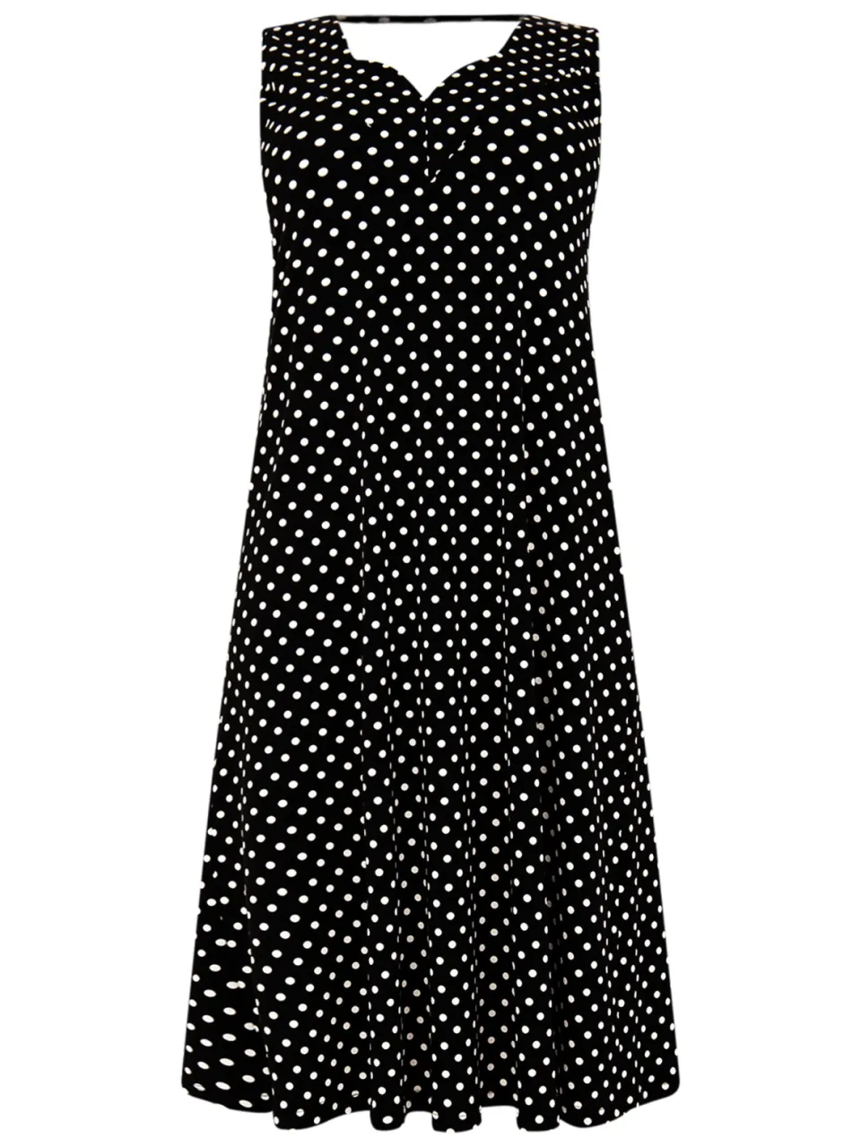 Yoek Mouwloze jurk DOTS | Zwart, foto 3