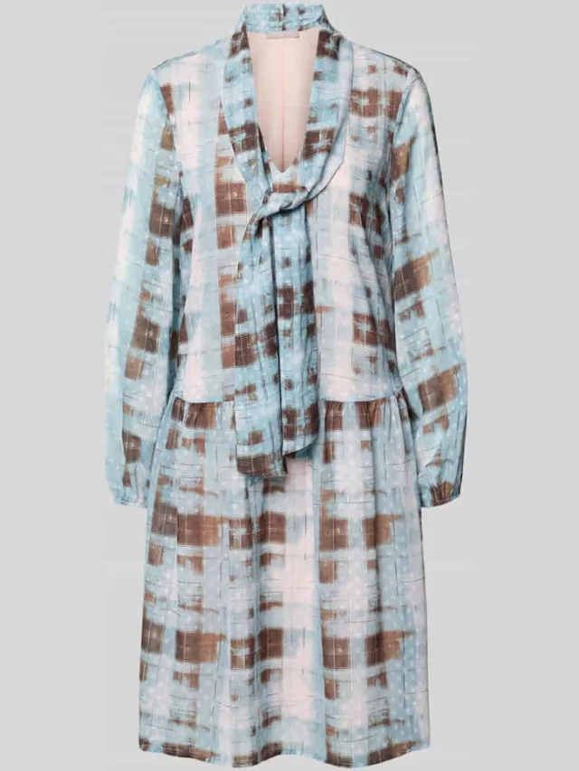 Christian Berg Woman Selection Knielange jurk met strikdetail ijsblauw, foto 2