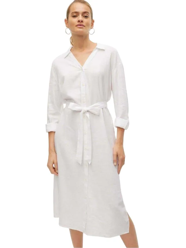Vero Moda Linn midi-shirtjurk voor dames (Sneeuwwitje)