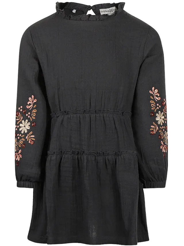 Koko Noko Meisjes Jurk - Faded black
