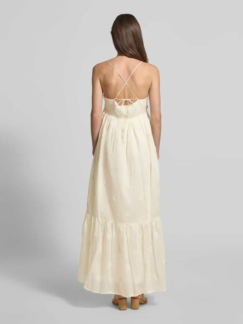 SUNCOO PARIS midi-jurk van lyocellmix model 'Cherish' offwhite, foto 3