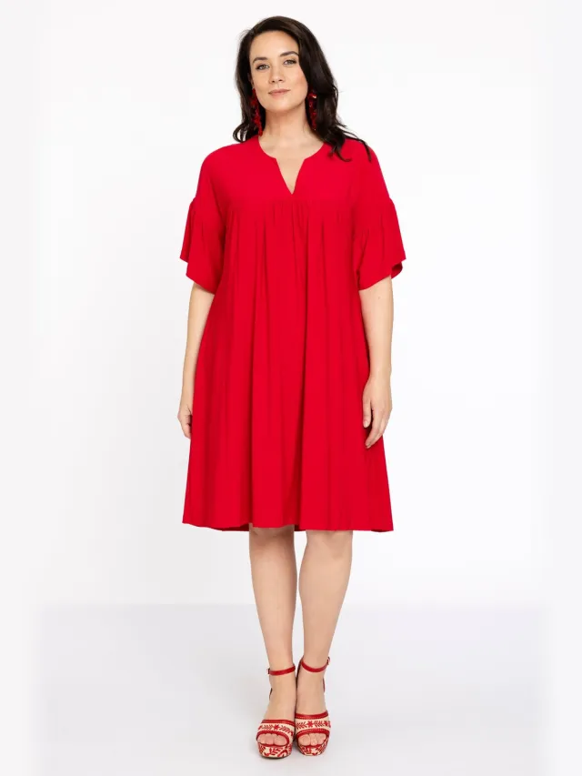 Yoek Jurk geplooid | Rood