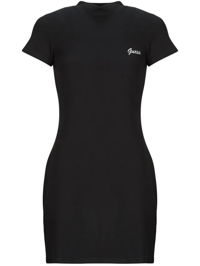 Guess Korte Jurk Guess LAVINIA LS RIB Zwart