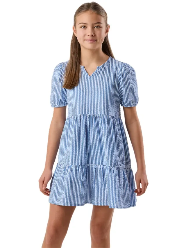 Seaside Marina Seersucker Jurk – Jurk voor kinderen – Blue Stripe
