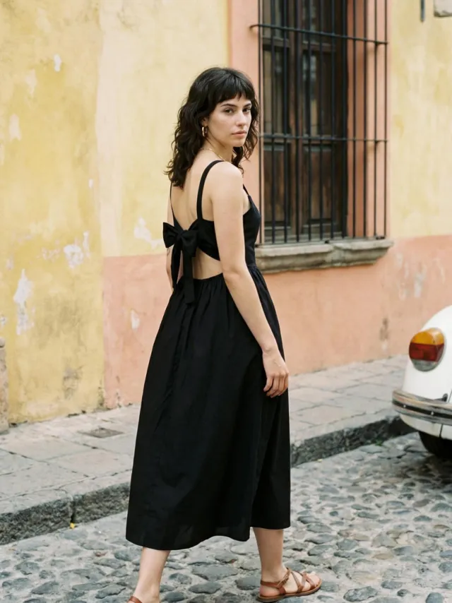 Trendyol TRENDYOLMİLLA Dames Zwart Effen Midi Mouwloos Casual Skater Jurken, foto 2