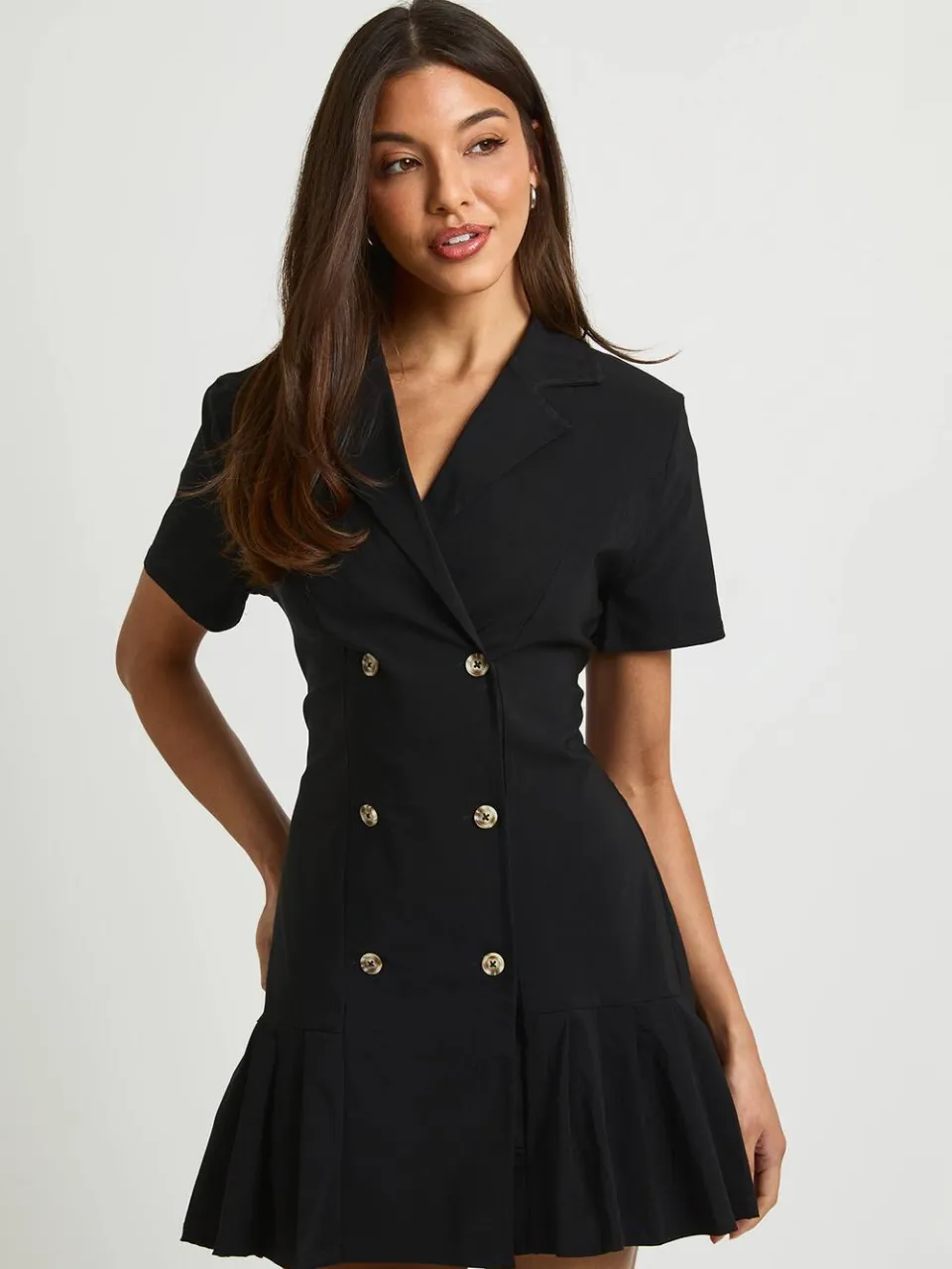 boohoo Dames Bengaline Tennis Rok Blazer Jurk zwart, foto 2