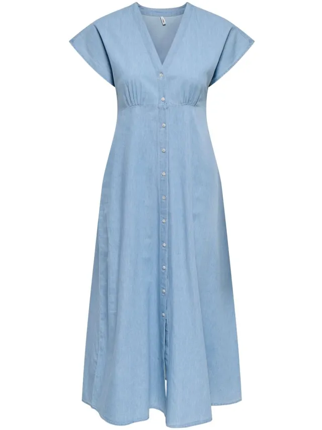 Only ONLNOVA AZURE LONG DRESS WVN - Meisjes - Maxi jurken Light Blue Denim