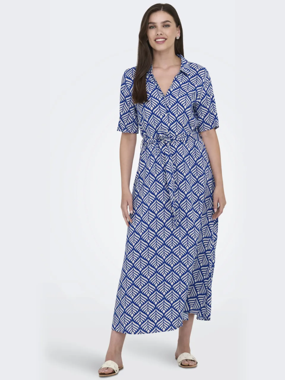 JDY maxi jurk blauw Surf the Web