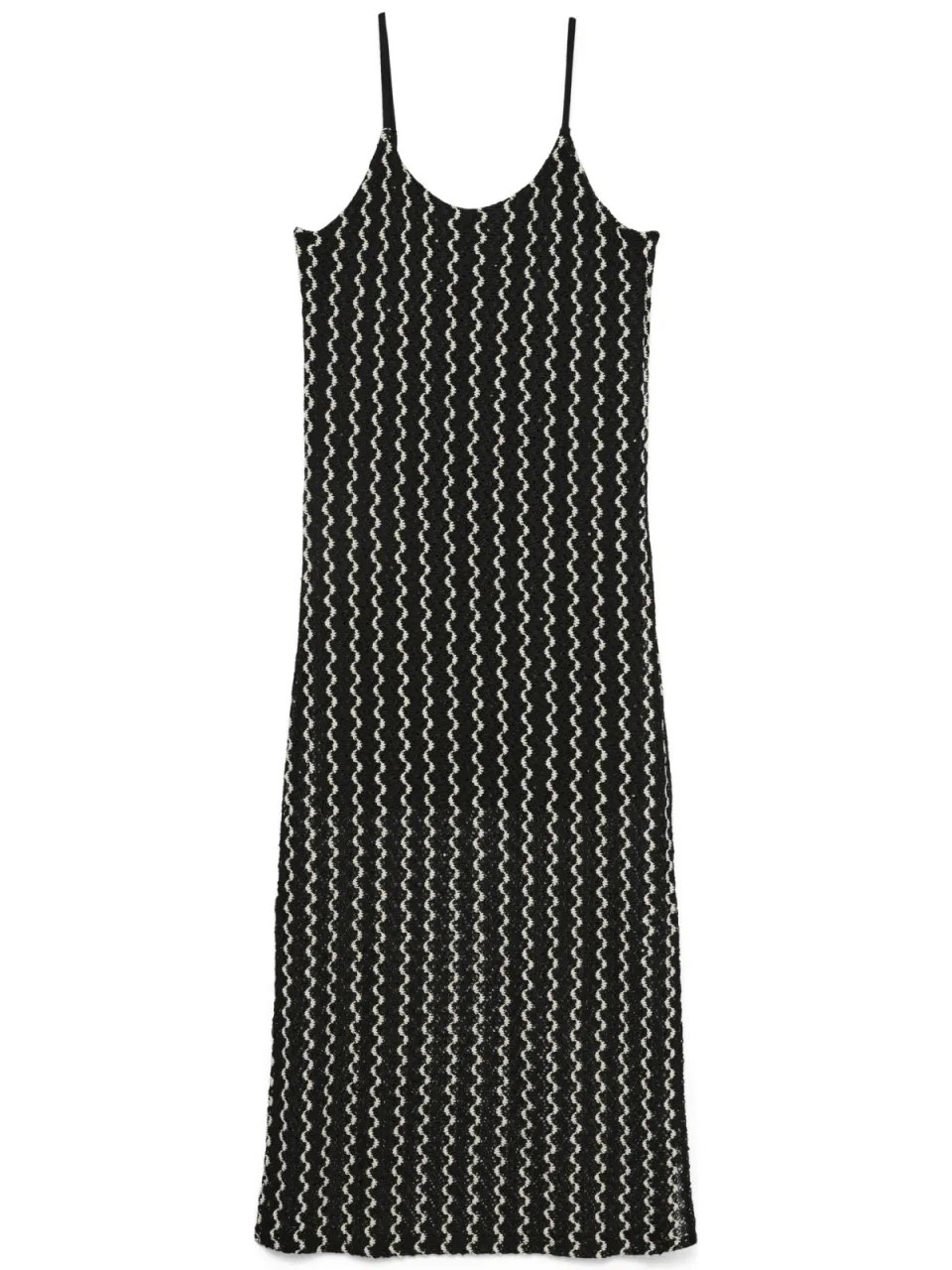 Vero Moda gestreepte midi jurk zwart, foto 2