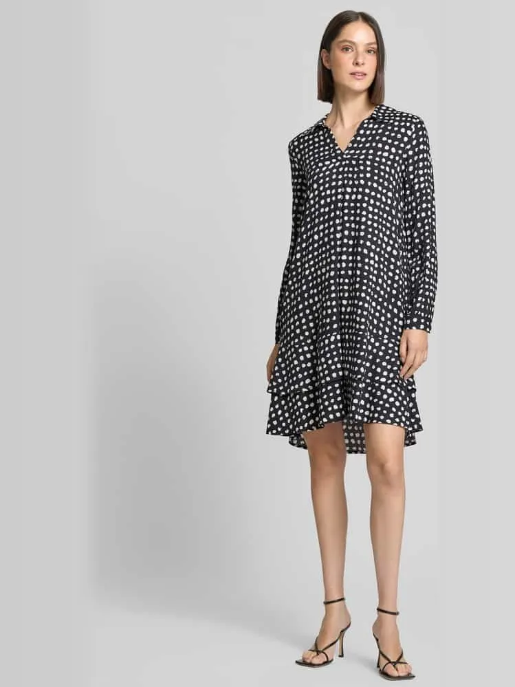 Emily Van den Bergh Knielange jurk van pure viscose Zwart