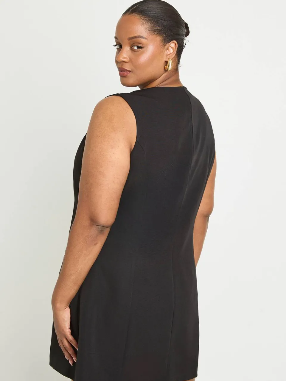 boohoo Dames Plus Gouden Knopenrij Blazer Jurk, foto 3