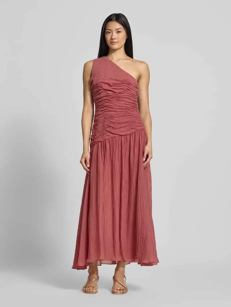 Jake*s Cocktail Fit and flare cocktailjurk met one-shoulder Rosé gemêleerd