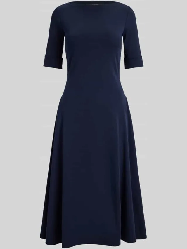 Lauren Ralph Lauren regular fit jersey jurk van katoenmix model 'MUNZIE' donkerblauw, foto 2