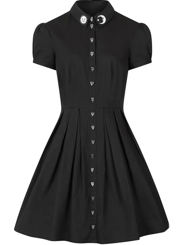 Hell Bunny Samara Dames Midi-jurk - zwart